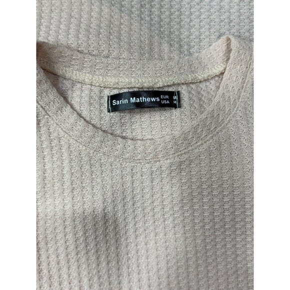 NEW Sarin Mathews Sleeveless Knit Tank Top Nude Waffle Texture Women M Fashion - Picture 6 of 9